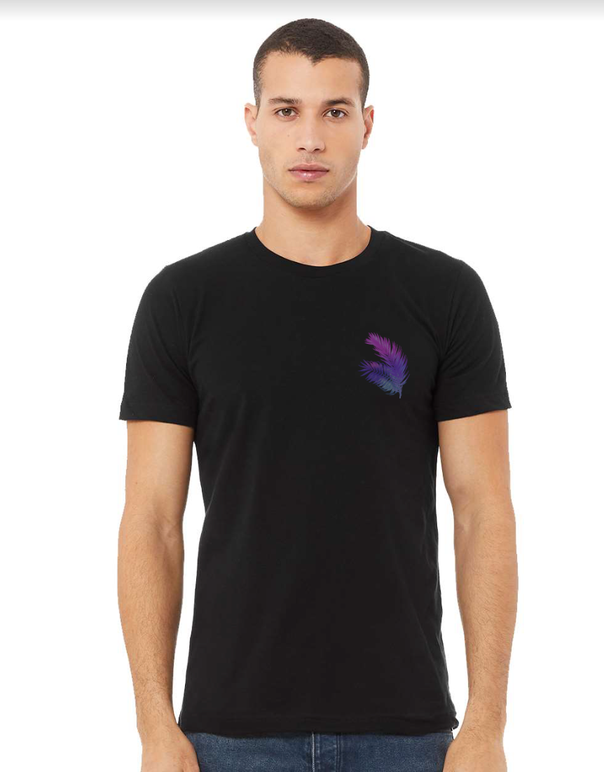 Domke Palm Frond Unisex Short Sleeve Black T-Shirt