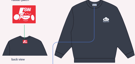 Supercute samples Crewneck Black