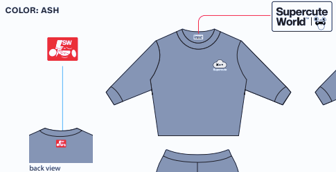 Supercute samples Kids Crewneck Ash